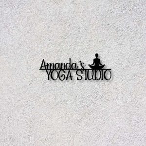 Personalized Gym Yoga Studio Logo Sign V3 Home Decor Custom Metal Sign 1