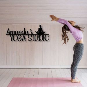 Personalized Gym Yoga Studio Logo Sign V3 Home Decor Custom Metal Sign 2