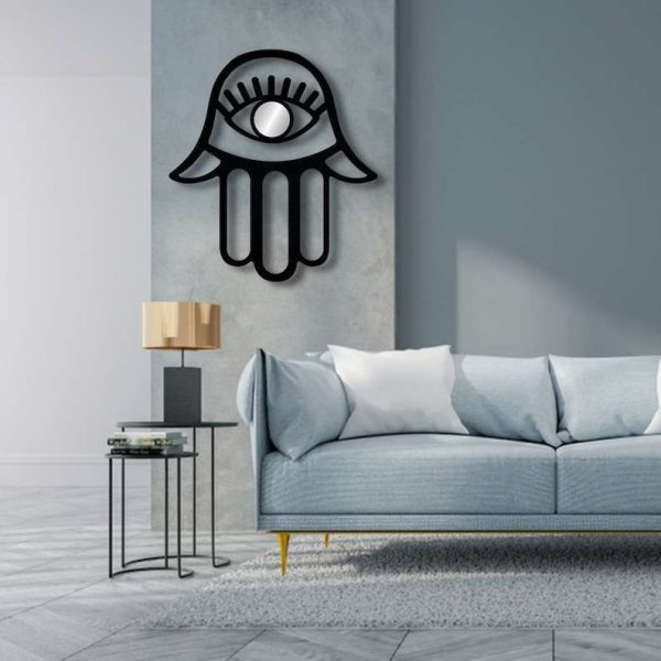 Personalized Hamsa Hand Evil Eyes Hand of Fatima V1 Yoga Studio Home Decor Custom Metal Sign