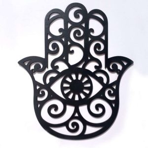 Personalized Hamsa Hand Evil Eyes Hand of Fatima V6 Yoga Studio Home Decor Custom Metal Sign 2