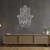 Personalized Hamsa Hand Evil Eyes Hand of Fatima V7 Yoga Studio Home Decor Custom Metal Sign 3