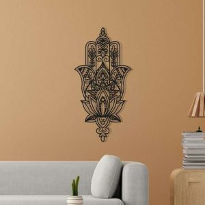 Personalized Hamsa Hand Evil Eyes Hand of Fatima V8 Yoga Studio Home Decor Custom Metal Sign 2