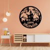 Personalized Haunted House Metal Sign Witch Happy Halloween Decoration for Home 1