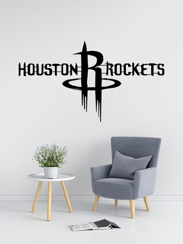 Personalized Houston Rockets Logo Sign NBA Basketball Wall Decor Gift for Fan Custom Metal Sign