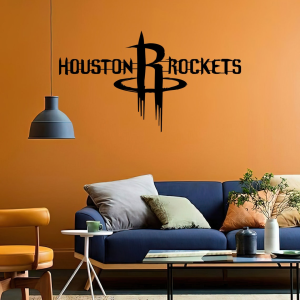 Personalized Houston Rockets Logo Sign NBA Basketball Wall Decor Gift for Fan Custom Metal Sign 2