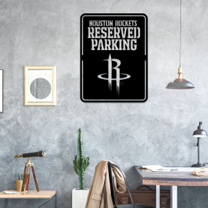 Personalized Houston Rockets Reserved Parking Sign NBA Basketball Wall Decor Gift for Fan Custom Metal Sign 2