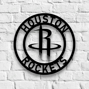 Personalized Houston Rockets Sign V1 NBA Basketball Wall Decor Gift for Fan Custom Metal Sign 1