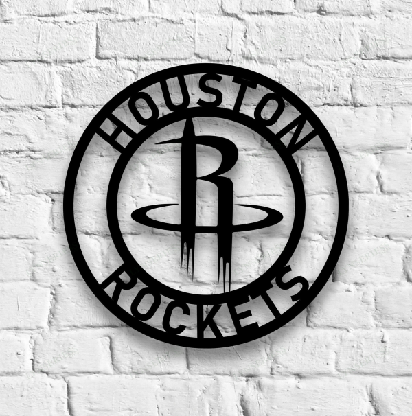Personalized Houston Rockets Sign V1 NBA Basketball Wall Decor Gift for Fan Custom Metal Sign