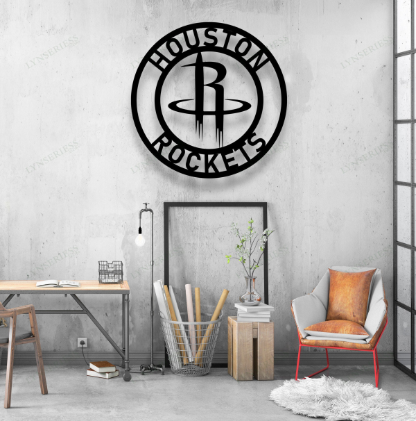 Personalized Houston Rockets Sign V1 NBA Basketball Wall Decor Gift for Fan Custom Metal Sign