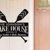 Personalized Lake House Custom Family Name and Address Sign Stay Awhile and Make Memories Lake Home Decor Custom Metal Sign 2