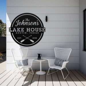 Personalized Lake House Paddle Sign Lakehouse Beach House Home Decor Custom Metal Sign 4 1