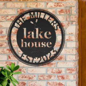 Personalized Lake House Sign Lakehouse Beach House Home Decor Custom Metal Sign