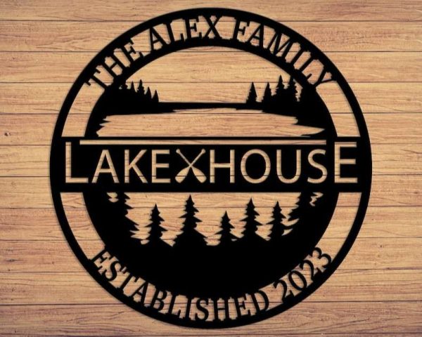 Personalized Lake House Sign Lakehouse Beach House Home Decor Custom Metal Sign