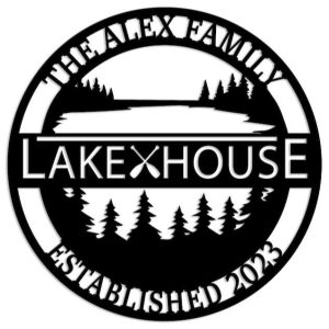 Personalized Lake House Sign Lakehouse Beach House Home Decor Custom Metal Sign 2