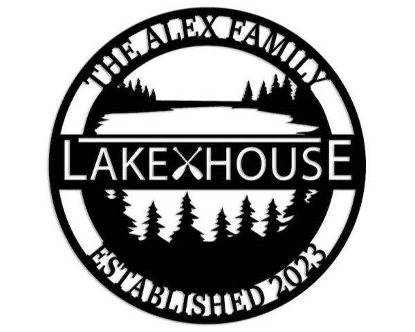 Personalized Lake House Sign Lakehouse Beach House Home Decor Custom Metal Sign