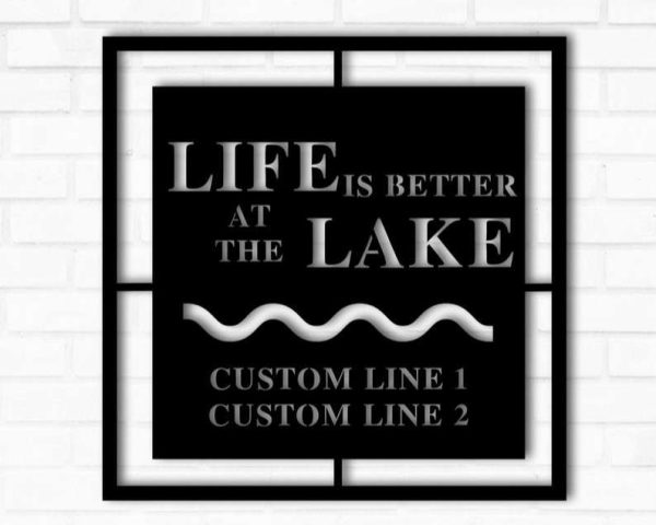 Personalized Lake House Sign Life is Better at the Lake Lakehouse Beach House Home Decor Custom Metal Sign