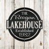 Personalized Lake House with Established Date Sign Beach House Home Decor Custom Metal Sign 1