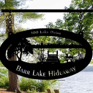 Personalized Lake Life Retreat Lake Dock Sign Lakehouse Beach House Home Decor Custom Metal Sign 2