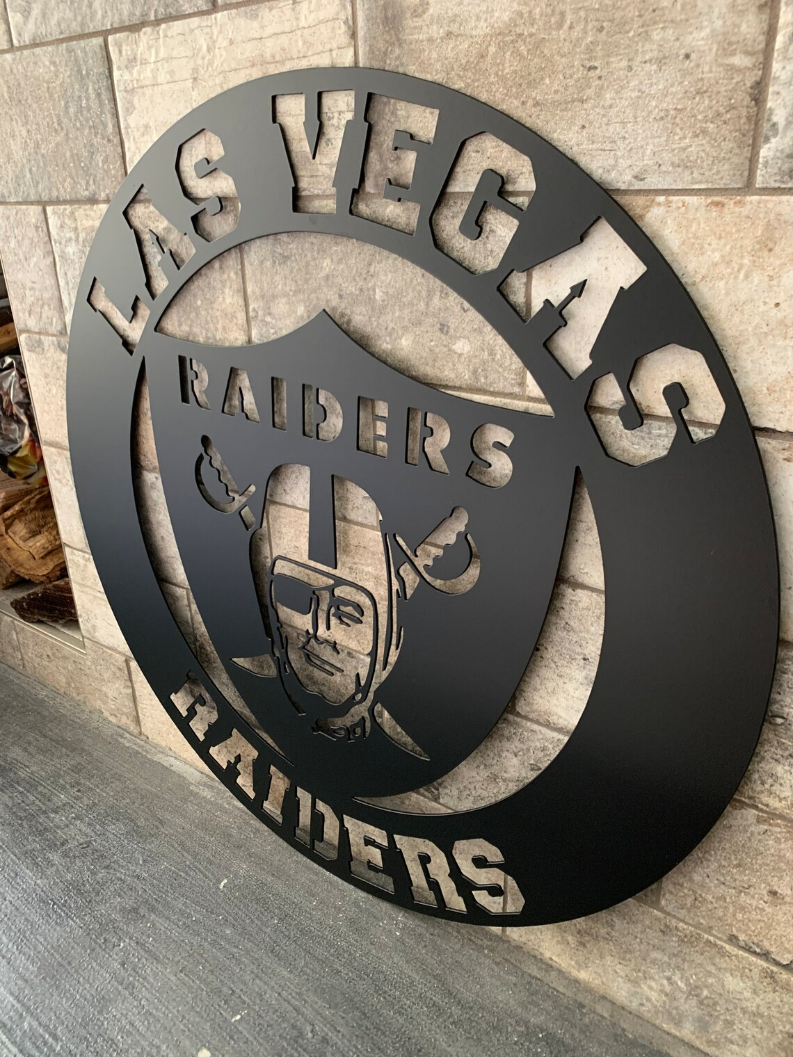 Las Vegas Raiders Wood Art Metal Print