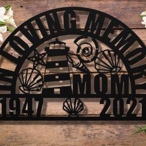 Personalized Lighthouse Memorial Sign Nautical Sympathy Gift for Loss of Mother Nautical Wall Decor Custom Metal Sign