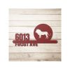 Personalized Lion Silhouette Address Sign House Number Plaque Custom Metal Sign 1