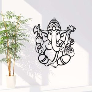 Personalized Lord Ganesha Yoga Studio Home Spiritual and Hindu Decor Custom Metal Sign 1