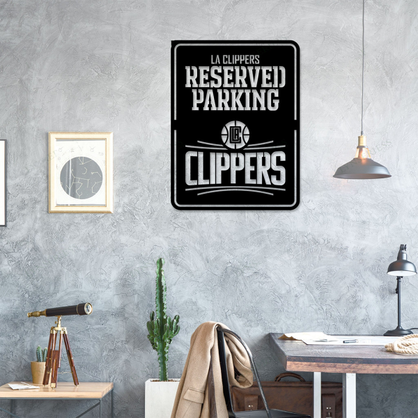 Personalized Los Angeles Clippers Reserved Parking Sign NBA Basketball Wall Decor Gift for Fan Custom Metal Sign