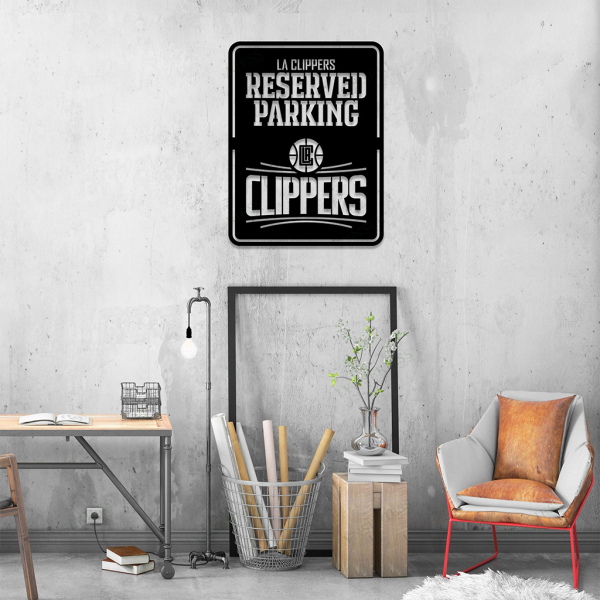 Personalized Los Angeles Clippers Reserved Parking Sign NBA Basketball Wall Decor Gift for Fan Custom Metal Sign