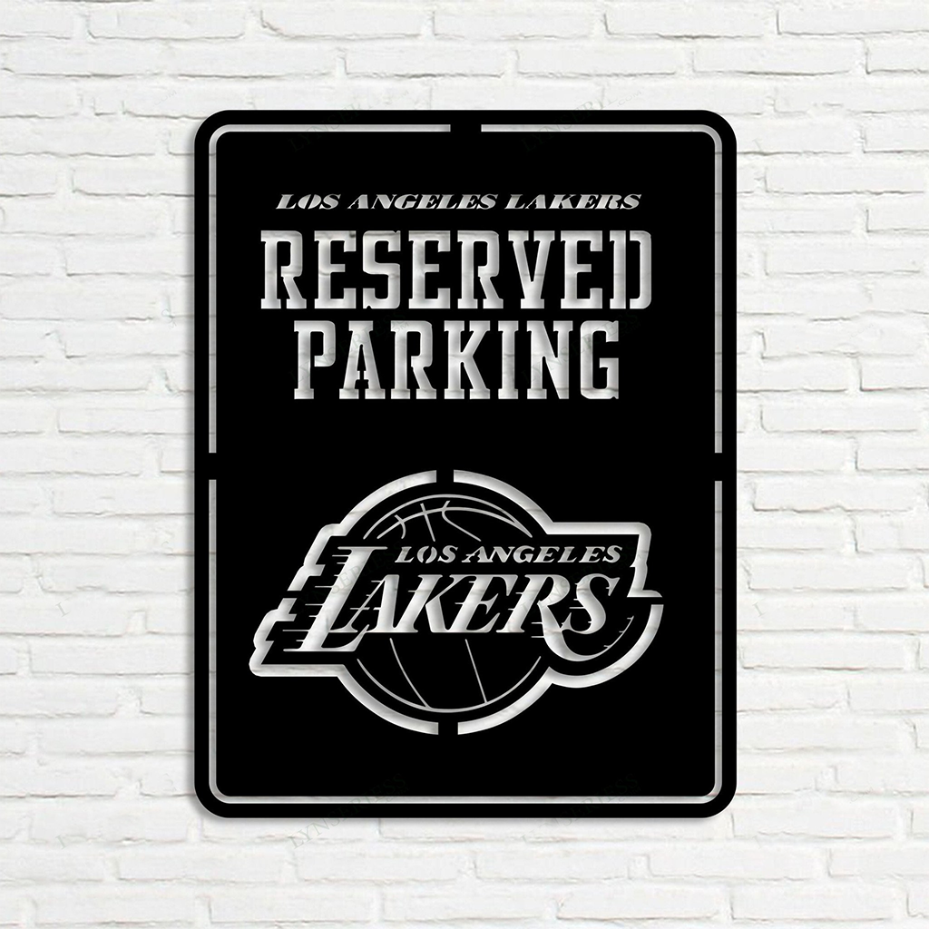 Personalized Los Angeles Lakers Reserved Sign V7 NBA Basketball Wall Decor Gift for Fan Custom Metal Sign 1