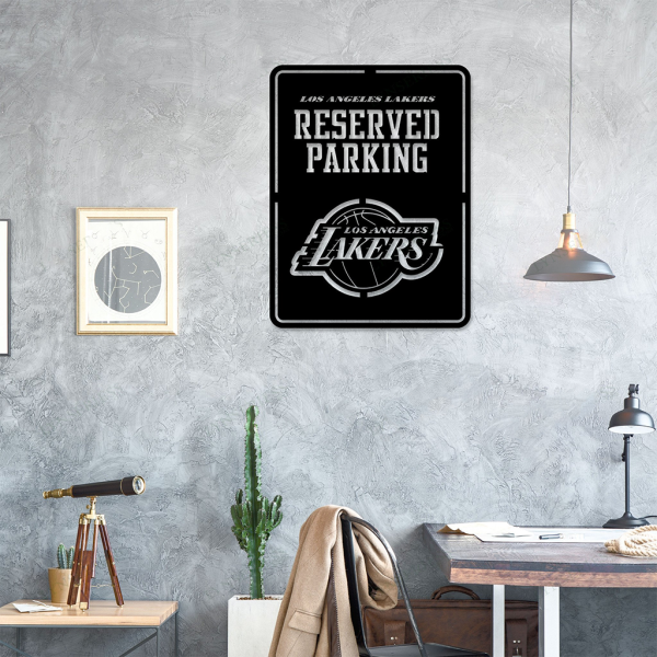 Personalized Los Angeles Lakers Reserved Sign V7 NBA Basketball Wall Decor Gift for Fan Custom Metal Sign