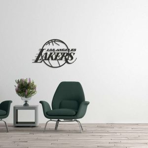 Personalized Los Angeles Lakers Team Logo NBA Basketball Wall Decor Gift for Fan Custom Metal Sign 2