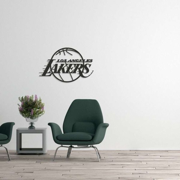 Personalized Los Angeles Lakers Team Logo NBA Basketball Wall Decor Gift for Fan Custom Metal Sign