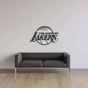 Personalized Los Angeles Lakers Team Logo NBA Basketball Wall Decor Gift for Fan Custom Metal Sign 4