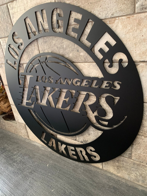 Personalized Los Angeles Lakers V4 NBA Basketball Wall Decor Gift for Fan Custom Metal Sign