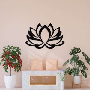 Personalized Lotus Flower Bohemian Yoga Studio Home Decor Custom Metal Sign 1