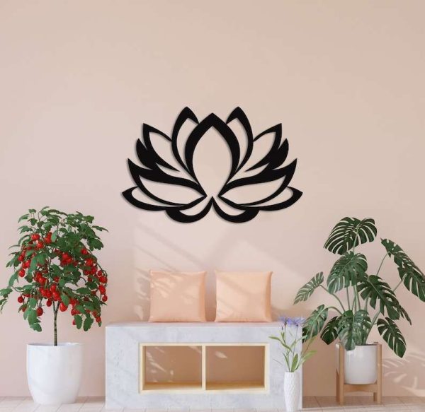 Personalized Lotus Flower Bohemian Yoga Studio Home Decor Custom Metal Sign