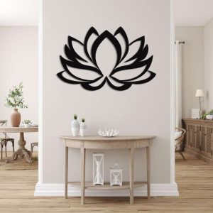 Personalized Lotus Flower Bohemian Yoga Studio Home Decor Custom Metal Sign 2