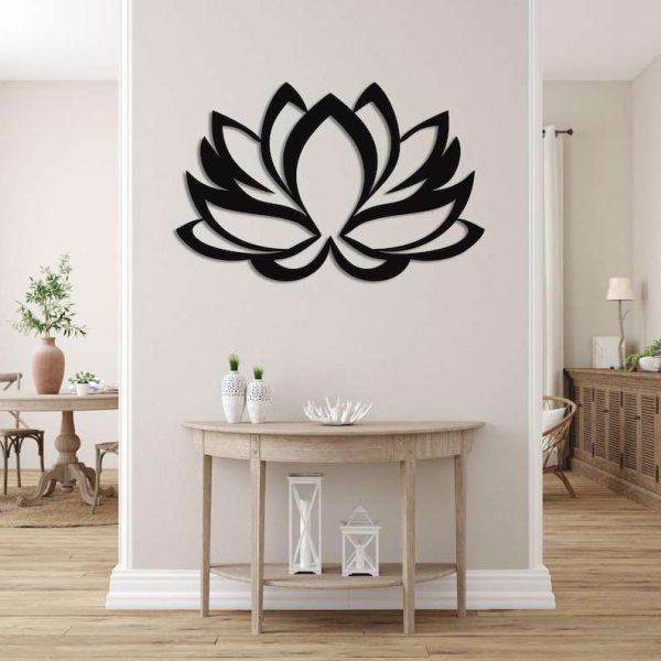 Personalized Lotus Flower Bohemian Yoga Studio Home Decor Custom Metal Sign