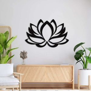 Personalized Lotus Flower Bohemian Yoga Studio Home Decor Custom Metal Sign