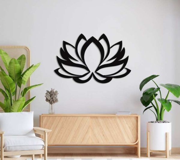 Personalized Lotus Flower Bohemian Yoga Studio Home Decor Custom Metal Sign