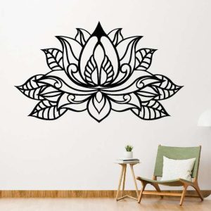 Personalized Lotus Flower Mandala Yoga Studio Home Decor Custom Metal Sign 1