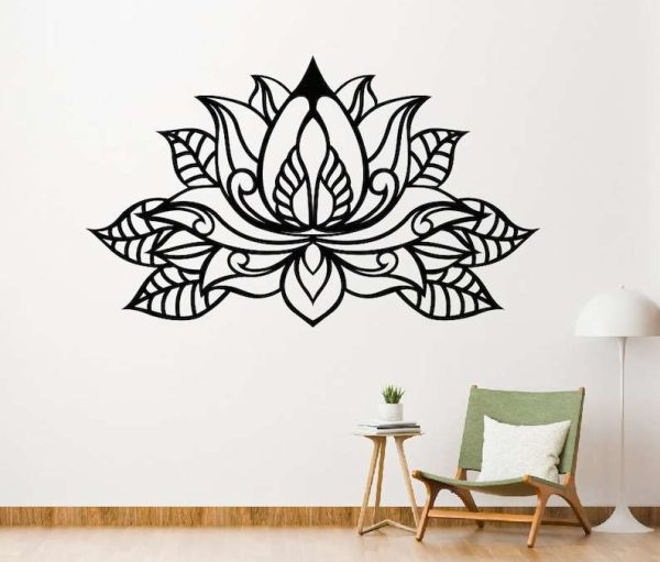 Personalized Lotus Flower Mandala Yoga Studio Home Decor Custom Metal Sign