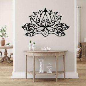 Personalized Lotus Flower Mandala Yoga Studio Home Decor Custom Metal Sign 2