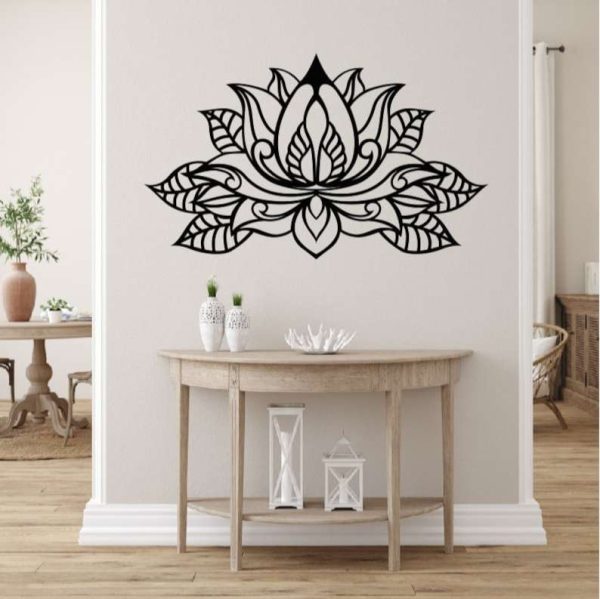 Personalized Lotus Flower Mandala Yoga Studio Home Decor Custom Metal Sign