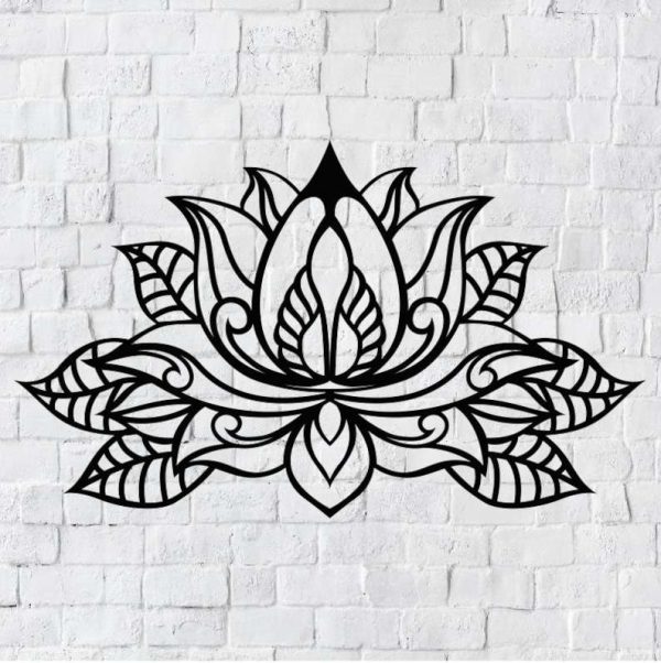 Personalized Lotus Flower Mandala Yoga Studio Home Decor Custom Metal Sign