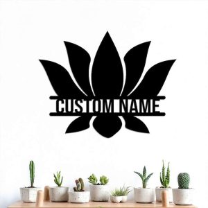 Personalized Lotus Flower Meditation Lover Yoga Studio Home Decor Custom Metal Sign 2