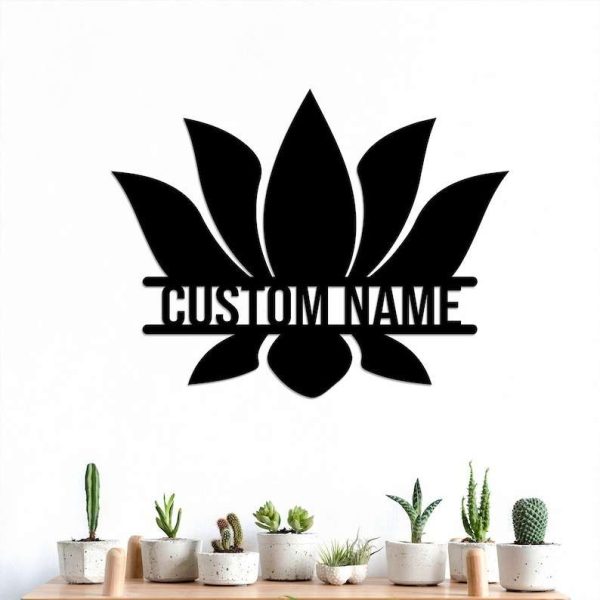 Personalized Lotus Flower Meditation Lover Yoga Studio Home Decor Custom Metal Sign