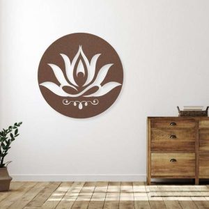 Personalized Lotus Flower Meditation Yoga Studio Home Decor Custom Metal Sign 1