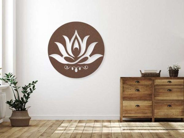 Personalized Lotus Flower Meditation Yoga Studio Home Decor Custom Metal Sign