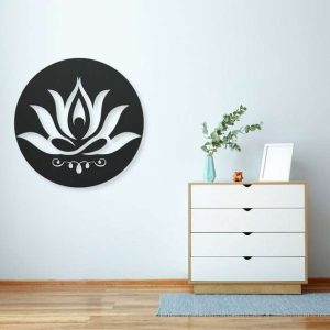 Personalized Lotus Flower Meditation Yoga Studio Home Decor Custom Metal Sign 2